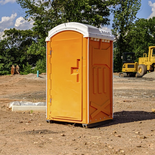 can i customize the exterior of the porta potties with my event logo or branding in Blue Clay Farms